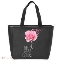 Never Give Up Breast Cancer Rose Tote Bag thumb 0