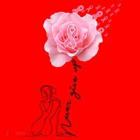 Never Give Up Breast Cancer Rose Santa Hat thumb 1