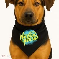 Never Give Up Motivational USA-Made Doggie Bandana thumb 1