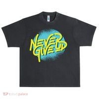 Never Give Up Motivational Urban Oversized Heavyweight T-Shirt thumb 0
