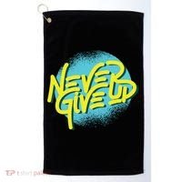 Never Give Up Motivational Golf Towel thumb 0