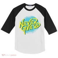 Never Give Up Motivational Kids Colorblock Raglan Jersey thumb 0