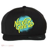 Never Give Up Motivational Wool Snapback Cap thumb 0