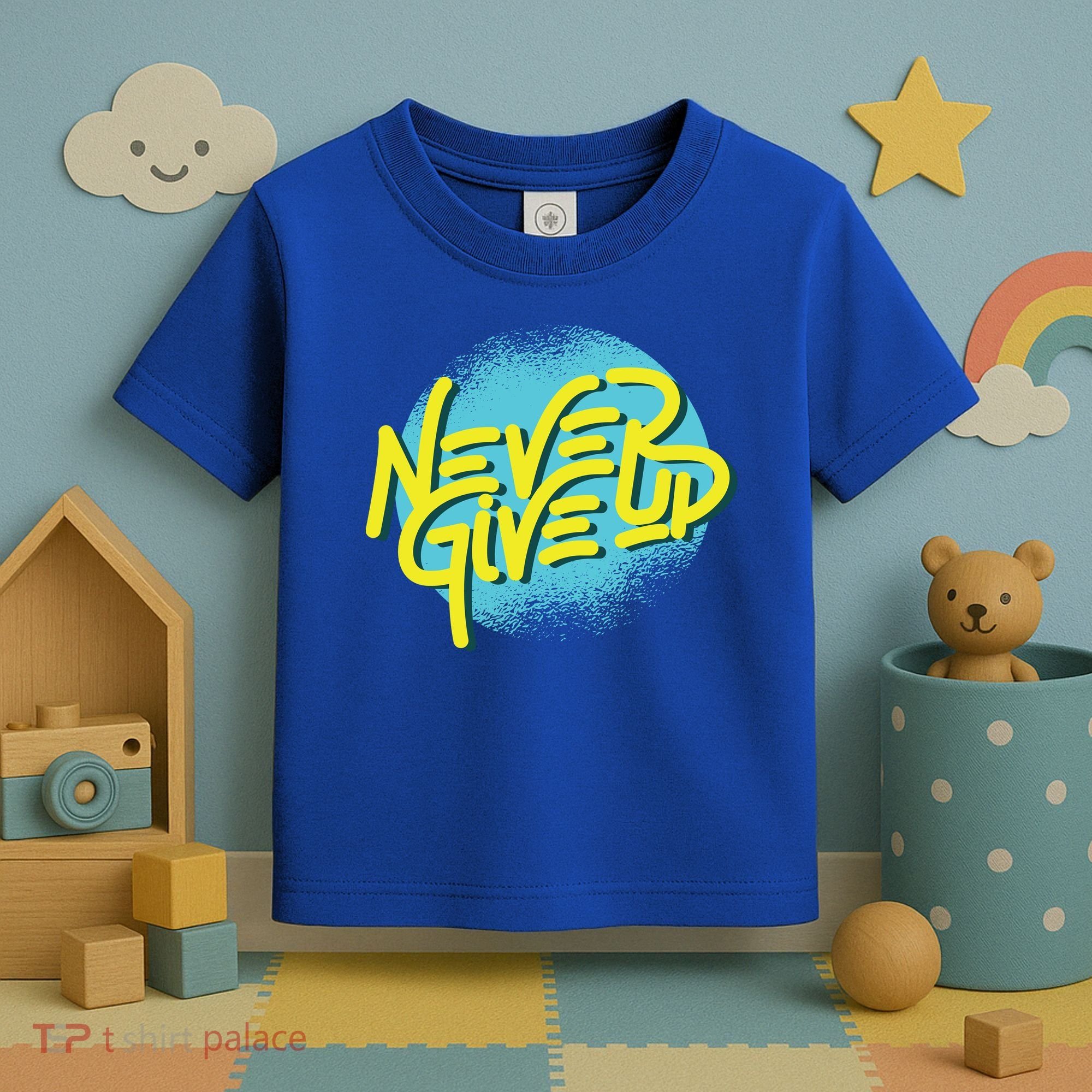 Never Give Up Motivational Toddler T-Shirt