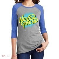 Never Give Up Motivational Women's Tri-Blend 3/4-Sleeve Raglan Shirt thumb 2