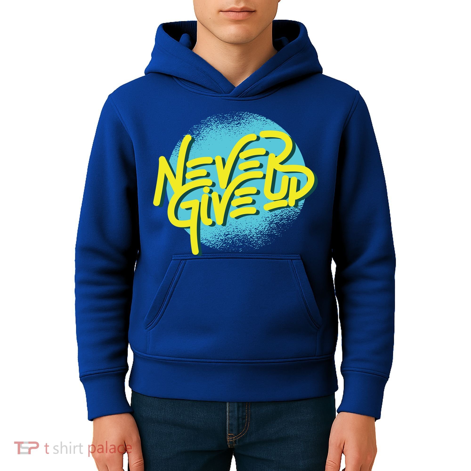 Never Give Up Motivational Kids Hoodie