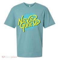 Never Give Up Motivational Sueded Cloud Jersey T-Shirt thumb 0