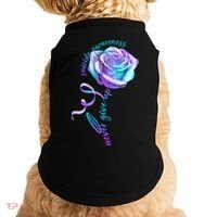 Never Give Up Suicide Awareness Ribbon Rose Doggie Tank thumb 0