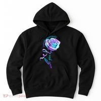 Never Give Up Suicide Awareness Ribbon Rose Hoodie thumb 0