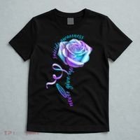 Never Give Up Suicide Awareness Ribbon Rose T-Shirt thumb 5