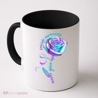 Never Give Up Suicide Awareness Ribbon Rose Coffee Mug thumb 0