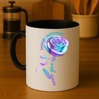 Never Give Up Suicide Awareness Ribbon Rose Coffee Mug thumb 4