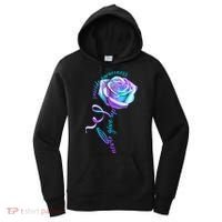 Never Give Up Suicide Awareness Ribbon Rose Women's Hoodie thumb 0