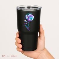 Never Give Up Suicide Awareness Ribbon Rose Tumbler thumb 2