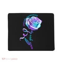 Never Give Up Suicide Awareness Ribbon Rose Mousepad thumb 0