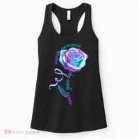 Never Give Up Suicide Awareness Ribbon Rose Women's Tank Top thumb 0
