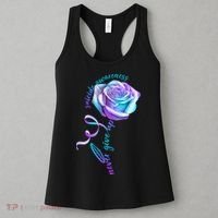 Never Give Up Suicide Awareness Ribbon Rose Women's Tank Top thumb 3