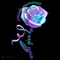Never Give Up Suicide Awareness Ribbon Rose Women's Tank Top thumb 5