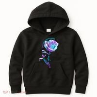 Never Give Up Suicide Awareness Ribbon Rose Kids Hoodie thumb 0