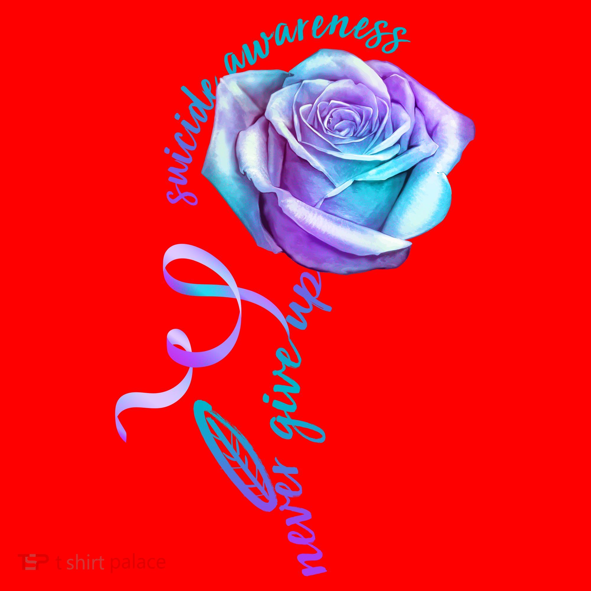 Never Give Up Suicide Awareness Ribbon Rose Santa Hat
