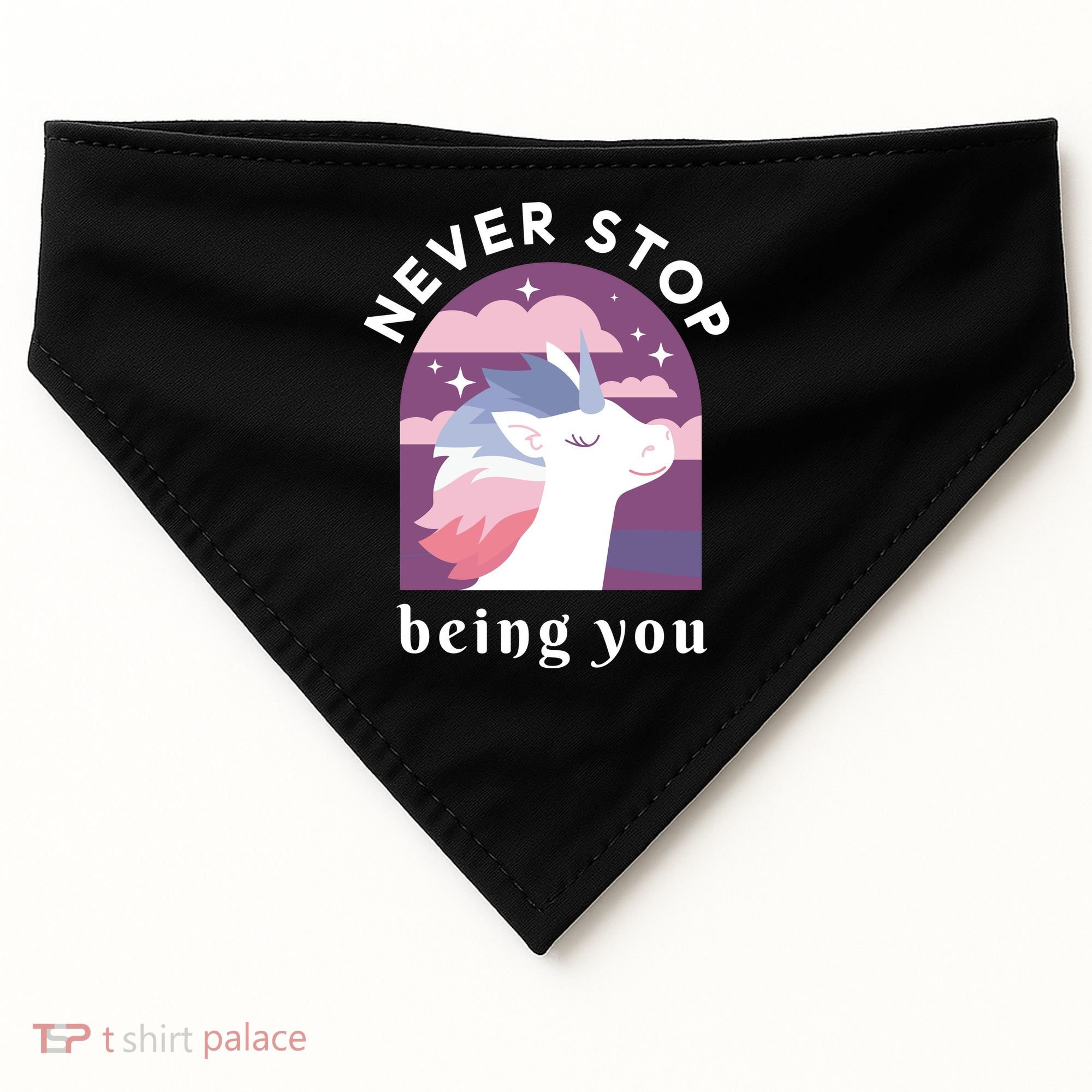 Never Stop Being You Unicorn USA-Made Doggie Bandana