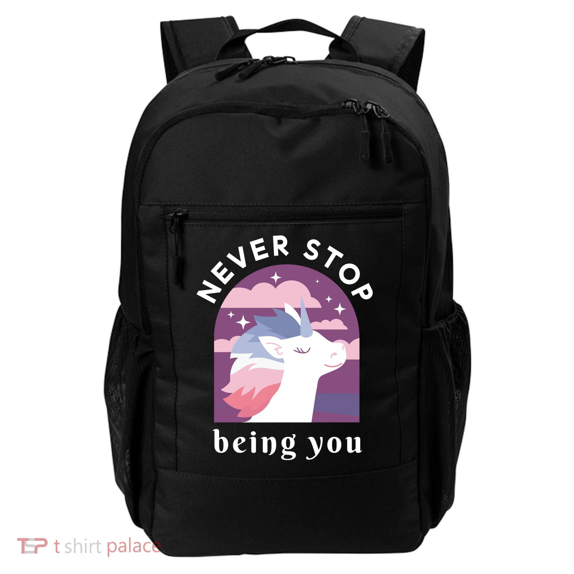 Never Stop Being You Unicorn Backpack