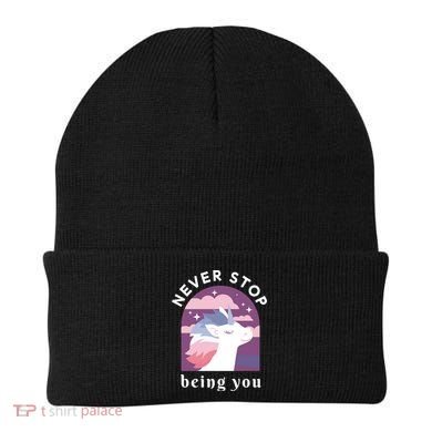 Never Stop Being You Unicorn Beanie