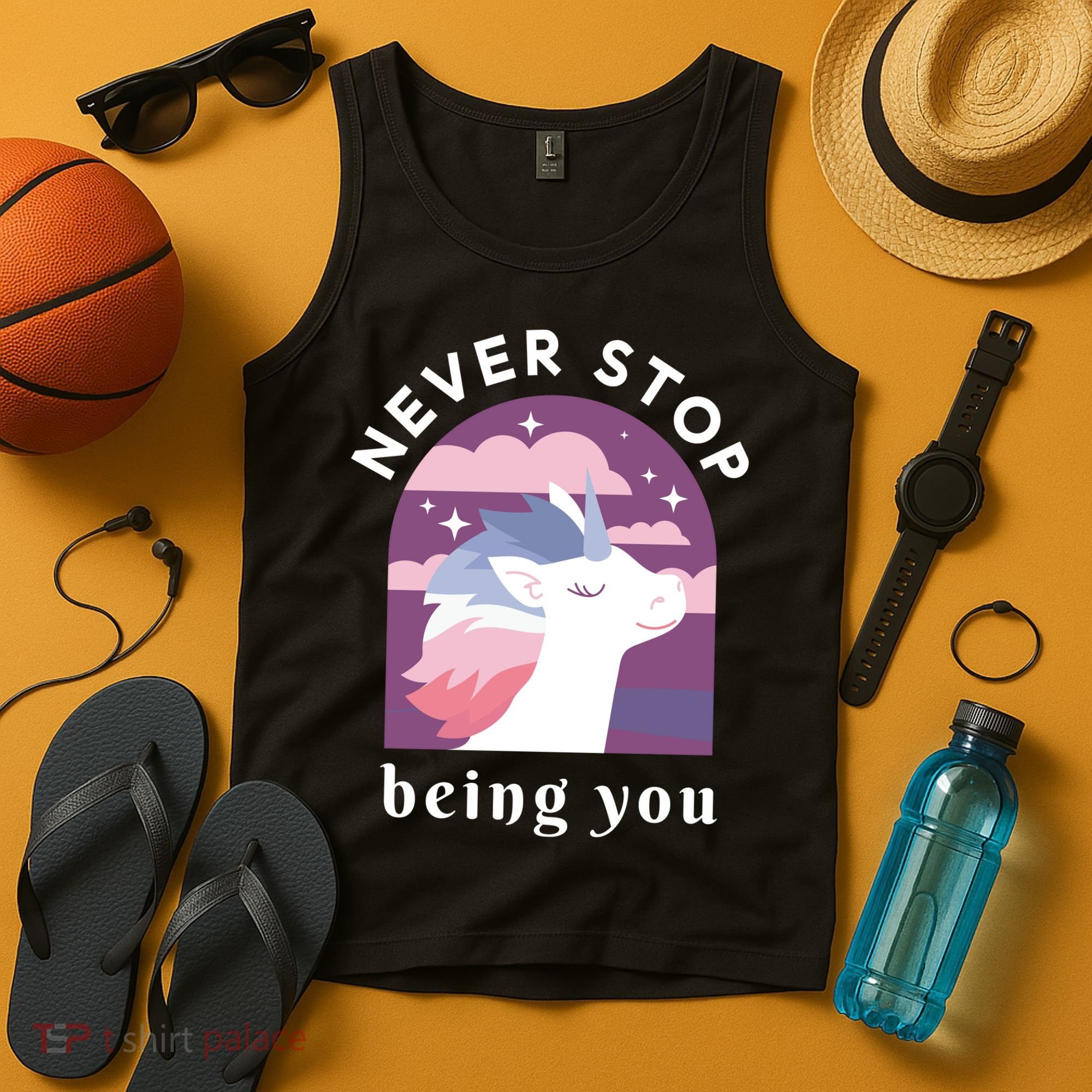 Never Stop Being You Unicorn Tank Top