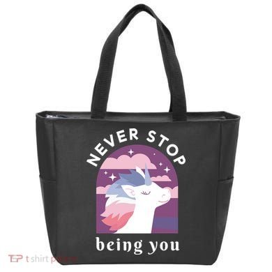 Never Stop Being You Unicorn Tote Bag