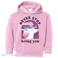 Never Stop Being You Unicorn Toddler Hoodie thumb 0
