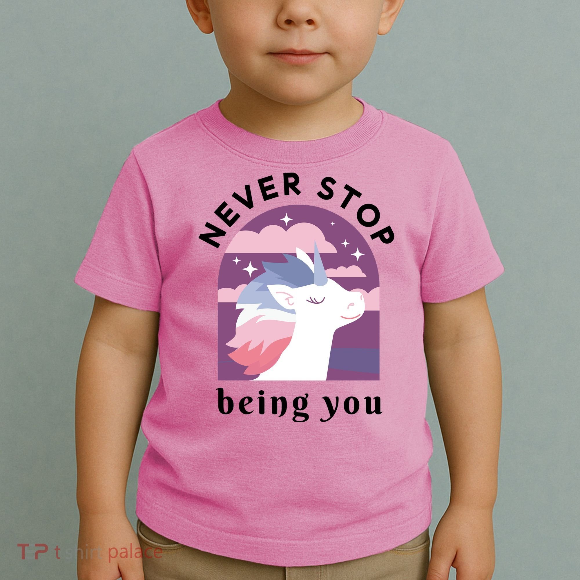 Never Stop Being You Unicorn Toddler T-Shirt