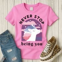 Never Stop Being You Unicorn Women's T-Shirt thumb 3