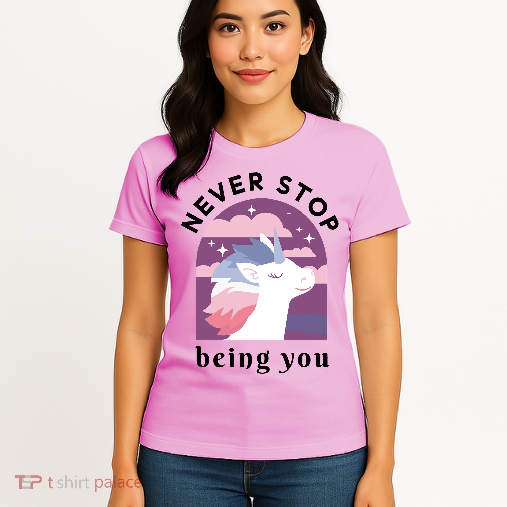Never Stop Being You Unicorn Women's T-Shirt