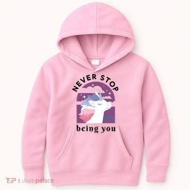 Never Stop Being You Unicorn Kids Hoodie