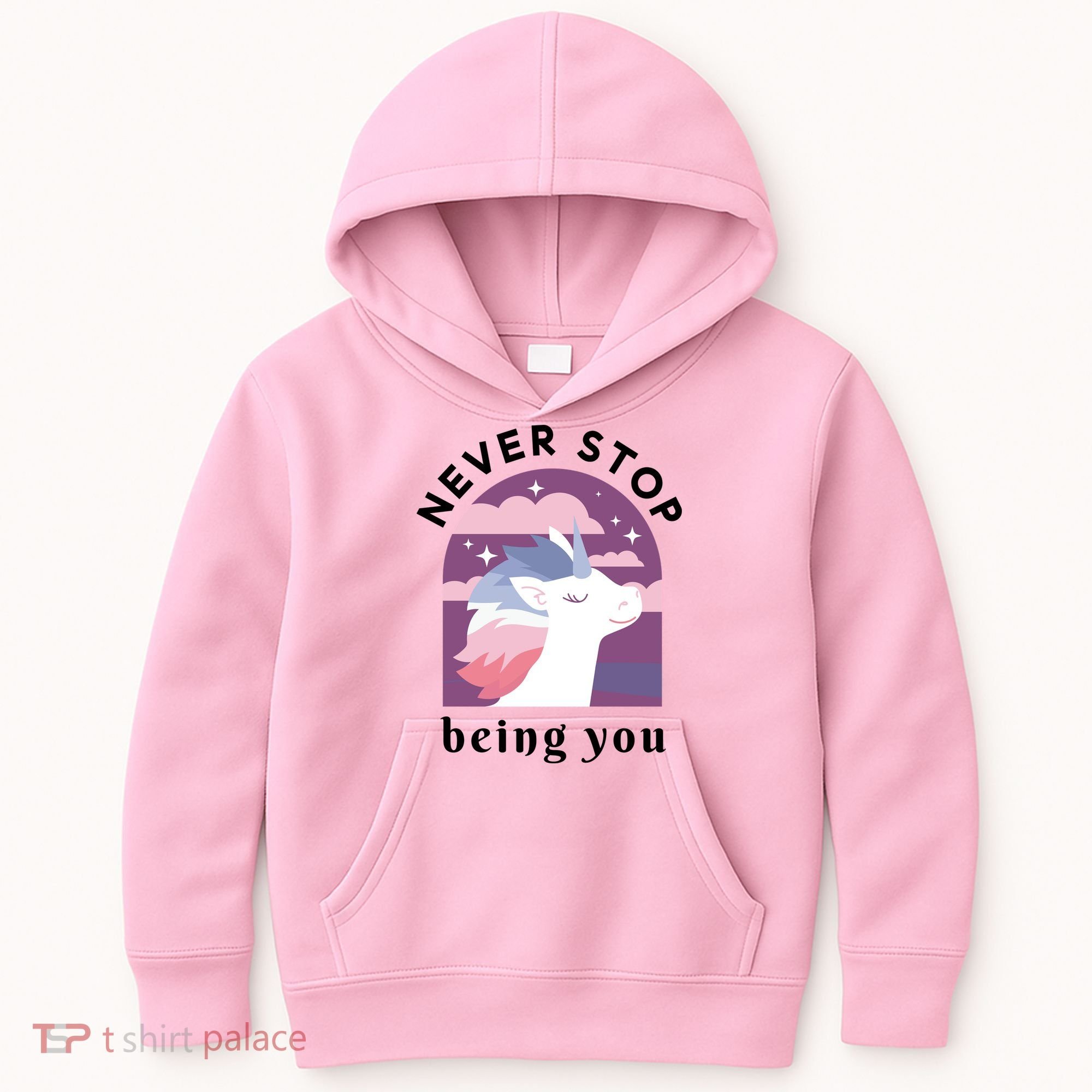 Never Stop Being You Unicorn Kids Hoodie
