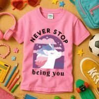 Never Stop Being You Unicorn Kids T-Shirt thumb 3