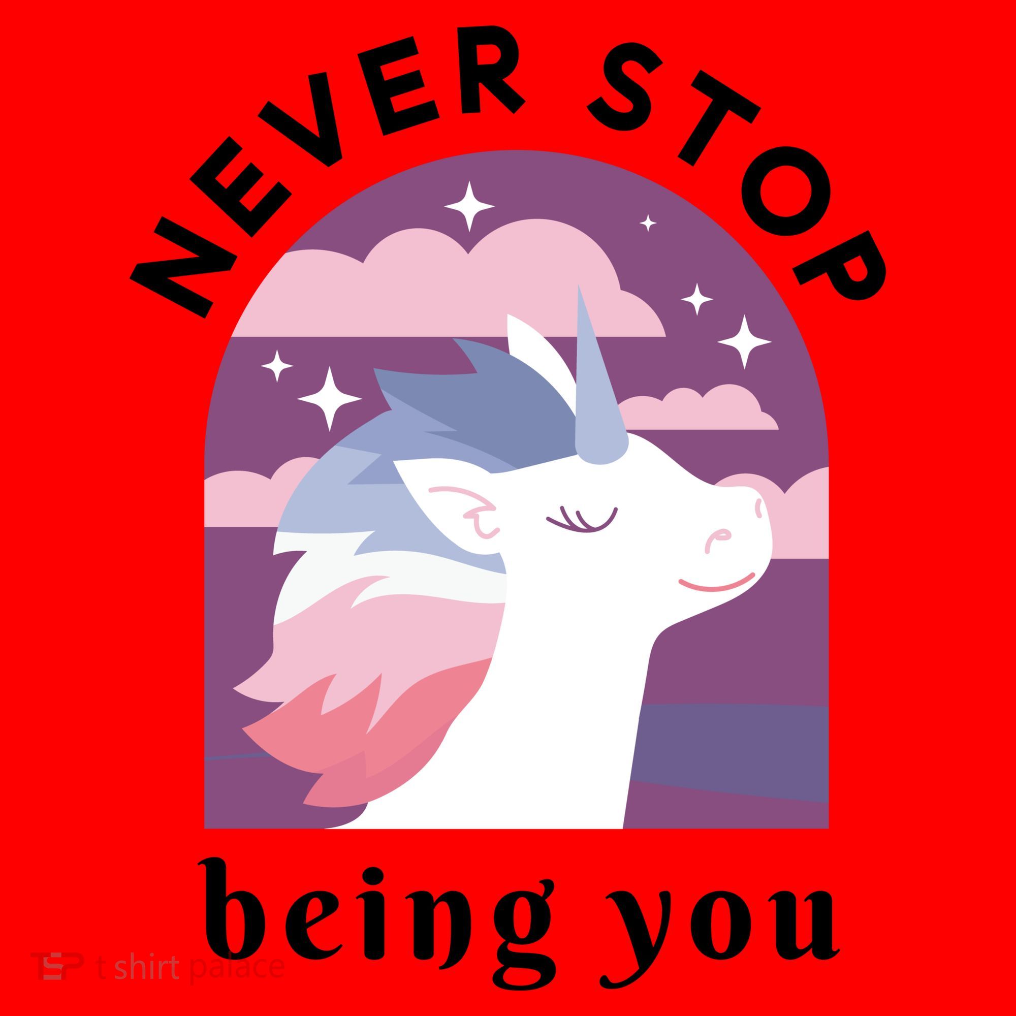Never Stop Being You Unicorn Santa Hat