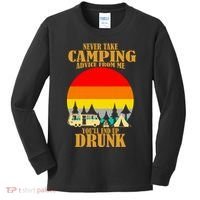 Never Take Camping Advice From Me You'll End Up Drunk Kids Long Sleeve Shirt thumb 0