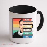 Never Underestimate A Girl With A Book RBG Tribute Coffee Mug thumb 1