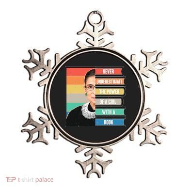 Never Underestimate A Girl With A Book RBG Tribute Ornament