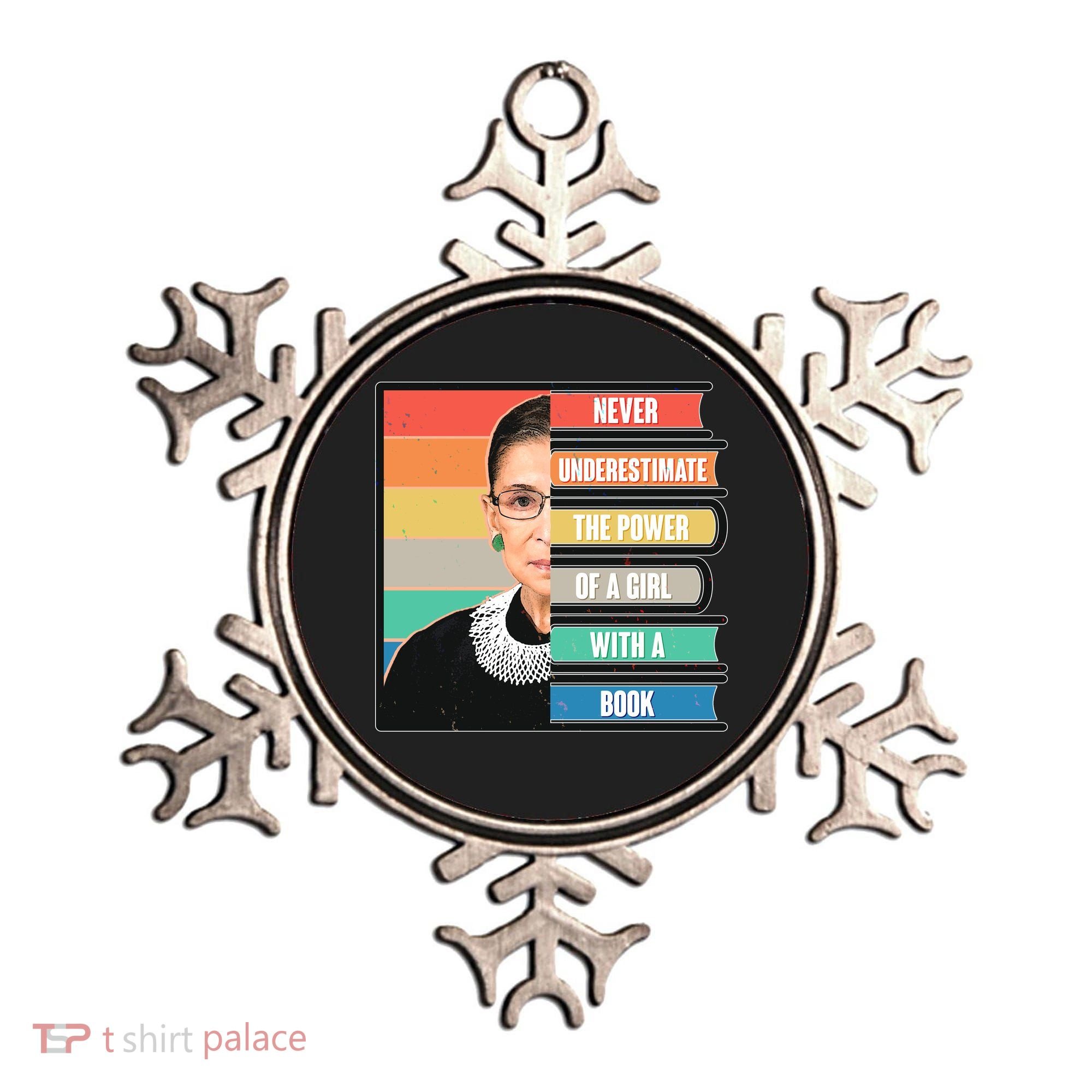 Never Underestimate A Girl With A Book RBG Tribute Ornament