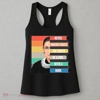 Never Underestimate A Girl With A Book RBG Tribute Women's Tank Top thumb 3