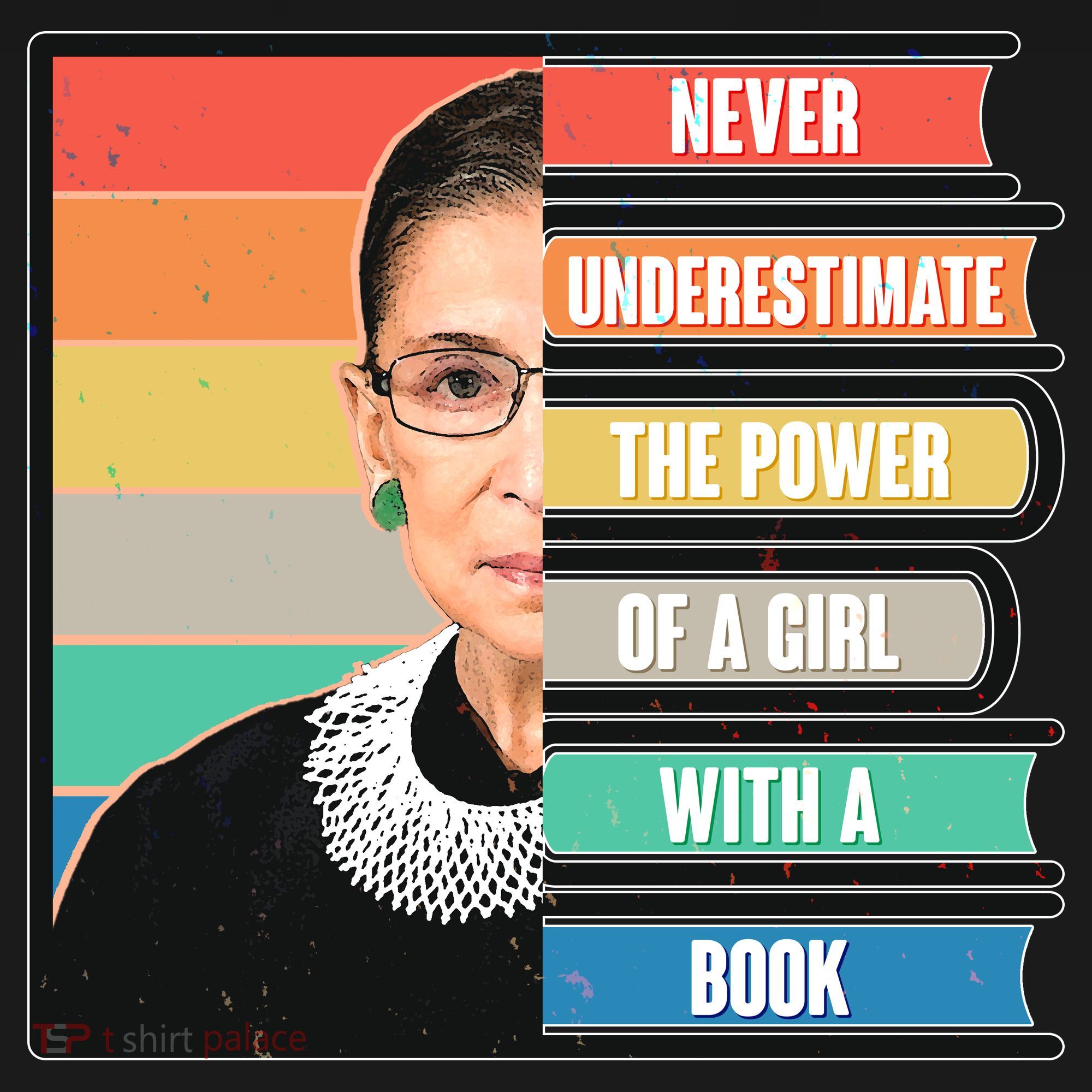 Never Underestimate A Girl With A Book RBG Tribute Women's Tank Top