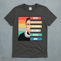 Never Underestimate A Girl With A Book RBG Tribute T-Shirt thumb 5