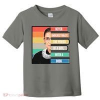 Never Underestimate A Girl With A Book RBG Tribute Toddler T-Shirt thumb 0