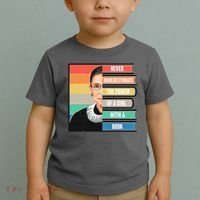 Never Underestimate A Girl With A Book RBG Tribute Toddler T-Shirt thumb 2