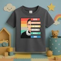 Never Underestimate A Girl With A Book RBG Tribute Toddler T-Shirt thumb 3