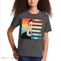 Never Underestimate A Girl With A Book RBG Tribute Kids T-Shirt thumb 2