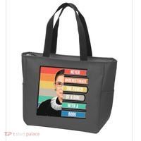 Never Underestimate A Girl With A Book RBG Tribute Tote Bag thumb 3