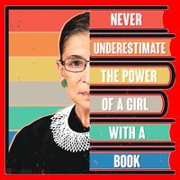 Never Underestimate A Girl With A Book RBG Tribute Santa Hat thumb 1